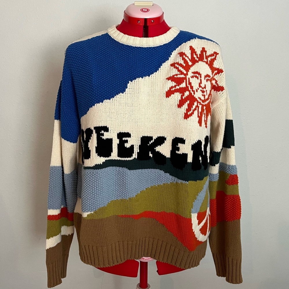 Weekend Maxmara Knitted Sweater Sun Landscape Multi color
